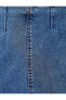 Фото #31 товара Миди джинсовая юбка с разрезом сзади Koton 4WAL70015MD темно-индиго