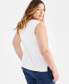 ფოტო #2 პროდუქტის Plus Size Boat-Neck Knit Tank Top, Created for Macy's