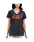 Фото #1 товара Women's Black Distressed Martin Truex Jr Key Move V-Neck T-shirt