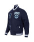 ფოტო #4 პროდუქტის Men's Navy Howard Bison Crest Wool Full-Zip Jacket