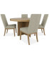 Davie 54" Round Dining 5pc Set (Table + 4 Upholstered Side Chair)