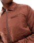 ASOS DESIGN satin harrington jacket in rust Красный, M - Chest 40 - фото #4