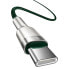 Фото #2 товара Przewód kabel USB-C - USB-C Cafule Metal Data Power Delivery 100W 2m - zielony