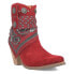 Фото #4 товара Dingo Bandida Round Toe Cowboy Booties Womens Red Casual Boots DI184-600