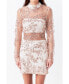 Фото #1 товара Women's Sequins Embroidered Mini Dress