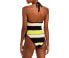 Ganni Womens Crochet Stripe Halter One Piece Swimsuit Multicolor Size S 36