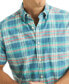 Фото #2 товара Men's Plaid Short Sleeve Button-Down Shirt