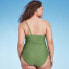 Women's Side-Tie One Shoulder One Piece Swimsuit - Shade & Shore Green XL