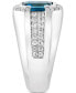 ფოტო #4 პროდუქტის EFFY® Men's London Blue Topaz (4-3/8 ct. t.w.) & White Topaz (1/2 ct. t.w.) Ring in Sterling Silver