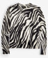 Women's 100% Cashmere Oversized Zebra-Print Sweater, Created for Macy's