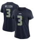 ფოტო #1 პროდუქტის Women's Russell Wilson College Navy Seattle Seahawks Name Number T-shirt