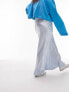 Фото #2 товара Topshop Curve satin bias maxi skirt in light blue