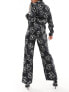 JDY wide leg trouser co-ord in black floral print