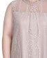 ფოტო #4 პროდუქტის Plus Size Sleeveless Mock Neck Lace Top