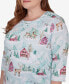 ფოტო #2 პროდუქტის Plus Size Classic Triple Notch Neck Deer Village Top