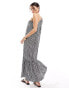 ONLY one shoulder tiered hem maxi dress in black & white wave stripe Schwarz-weiße Welle, M - EU 38 - фото #4