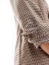 Pieces ruched sleeve blazer in check