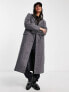 Weekday Daphne double breasted formal maxi coat in dark grey