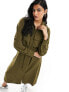 Фото #2 товара Vila midi shirt dress with tie waist belt in olive