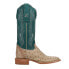 R. Watson Boots Full Quill Ostrich Embroidered Square Toe Cowboy Womens Beige,