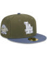 Фото #1 товара Men's Olive, Blue Los Angeles Dodgers 59FIFTY Fitted Hat