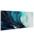 'Blue Wave 2' Frameless Free Floating Tempered Glass Panel Graphic Wall Art - 24" x 63''