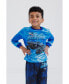 ფოტო #3 პროდუქტის Toddler Boys Pullover Pajama Shirt and Pants Sleep Set to Grave Digger El Toro Loco Megalodon