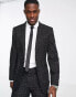 Фото #2 товара ASOS DESIGN skinny suit jacket in crosshatch in black