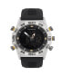 ფოტო #1 პროდუქტის Men's Analog-Digital Black Silicone Strap Watch 46mm