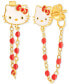 ფოტო #1 პროდუქტის Enamel & Bead Chain Hello Kitty Front to Back Drop Earrings in 18k Gold-Plated Sterling Silver