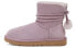 UGG Mini Bailey Bow Pom 牛反绒 蝴蝶结 短中筒 雪地靴 女款 粉紫色 / Ботинки UGG Mini Bailey Bow Pom 1125382-SHAD 36 - фото #1