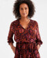 Фото #3 товара Women's Printed Smocked-Waist Maxi Dress, Created for Macy's