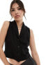 New Look three button waistcoat in black