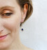 Фото #2 товара Gorgeous silver earrings with dark blue zircons AGUC2693-DB