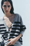 STRIPED KNIT CARDIGAN 100% WOOL