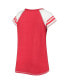 Фото #2 товара Women's Red St. Louis Cardinals Curvy Colorblock Tri-Blend Raglan V-Neck T-shirt