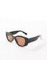 Фото #2 товара Stradivarius square sunglasses in black