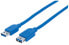 Manhattan USB-A to USB-A Extension Cable - 1m - Male to Female - 5 Gbps (USB 3.2 Gen1 aka USB 3.0) - Equivalent to USB3SEXT1M - SuperSpeed USB - Blue - Lifetime Warranty - Polybag - 1 m - USB A - USB A - USB 3.2 Gen 1 (3.1 Gen 1) - Male/Female - Blue