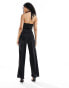 TFNC Petite wrap front jumpsuit in black Черный, 42 - фото #4