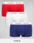 Calvin Klein low rise trunks 3 pack in cotton stretch in multi