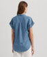 Фото #2 товара Petite Linen Short-Sleeve Shirt