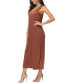 Women's Lela Satin Scoop-Neck Side-Slit Tank Dress Brown Out, XS - фото #3