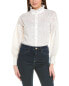 Фото #1 товара Gracia Floral Embroidered Hick-Neck Frill Shirt Women's