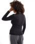 ONLY long sleeve seamless top in black