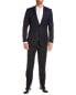 Zanetti Porto Wool-Blend Suit With Flat Front Pant Men's Blue 44R