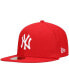 Фото #1 товара Men's Red New York Yankees Logo White 59FIFTY Fitted Hat