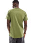 Kavu heritage front logo t-shirt in khaki