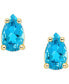 ფოტო #6 პროდუქტის Blue Topaz Pear Stud Earrings (1/2 ct. t.w.) in 14k Gold