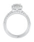 ფოტო #2 პროდუქტის GIA Certified Diamond Princess Halo Bridal Set (1 1/2 ct. t.w.) in 14K White Gold