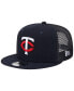 Men's Navy Minnesota Twins Team Color Trucker 9FIFTY Snapback Hat Синий - фото #1